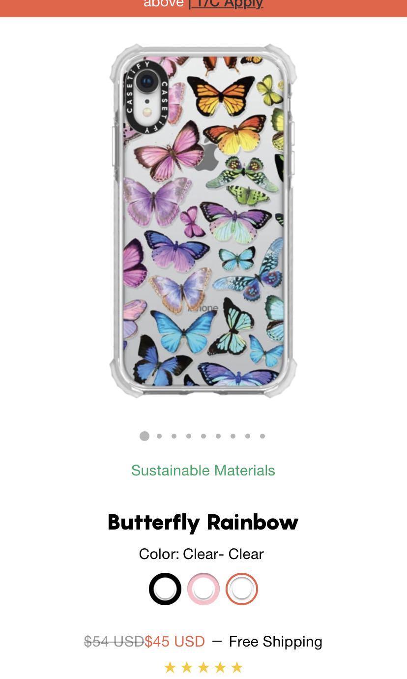 Casetify Butterfly Rainbow case for IPhone XR, Mobile Phones & Gadgets