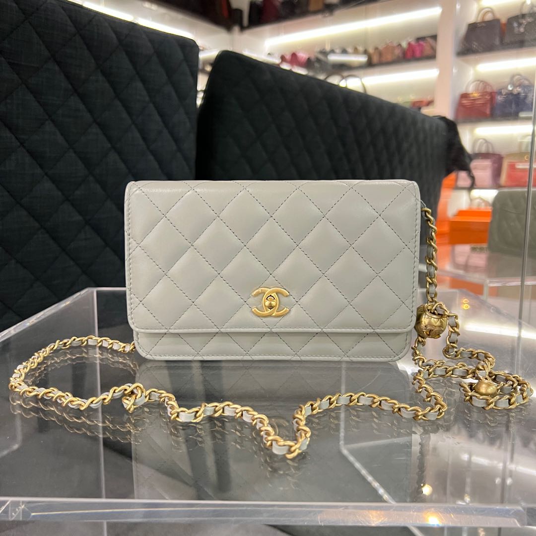 Chanel Pearl Wallet on Chain Quilted Lambskin and Calfskin at 1stDibs