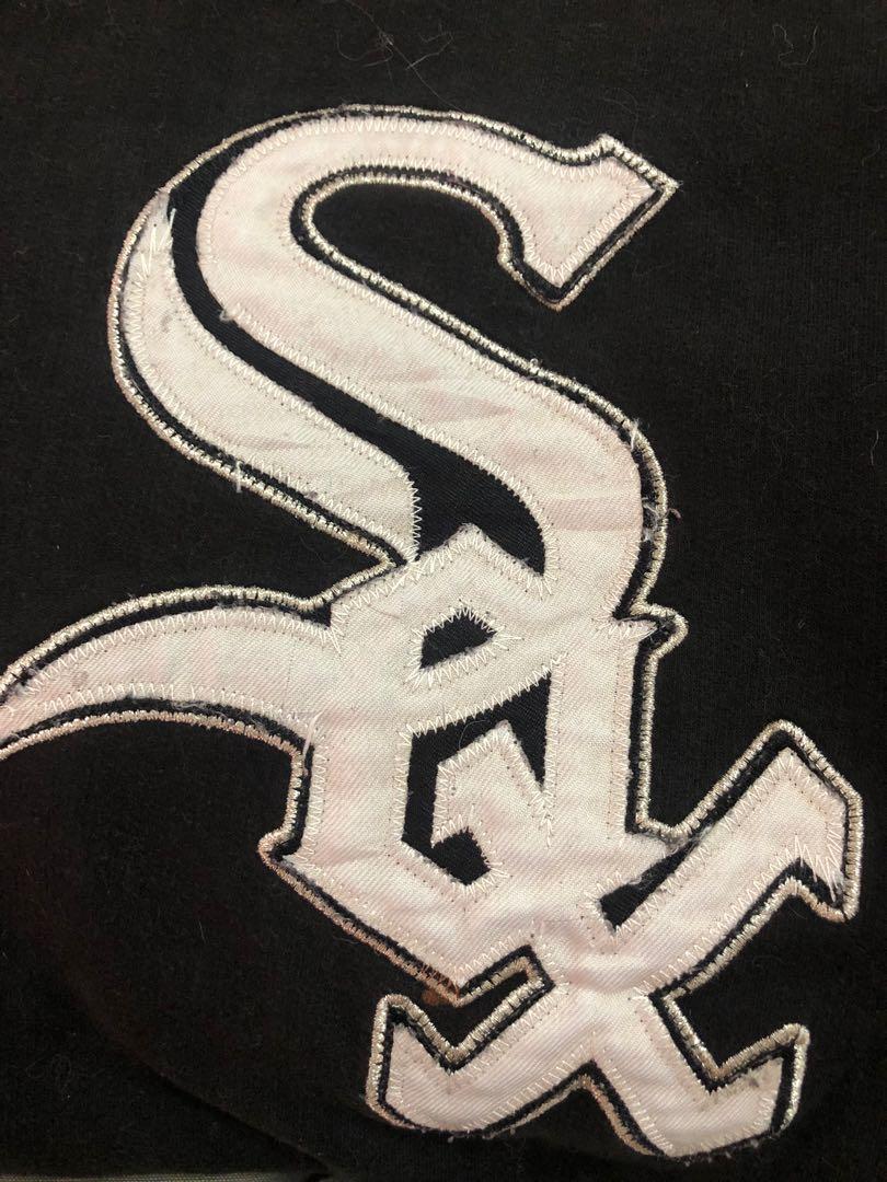 Men's Stitches Black Chicago White Sox Sleeveless Pullover Hoodie Size: Large