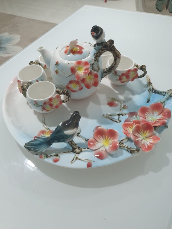 Chinese Enamel Tea set, Hobbies & Toys, Memorabilia & Collectibles