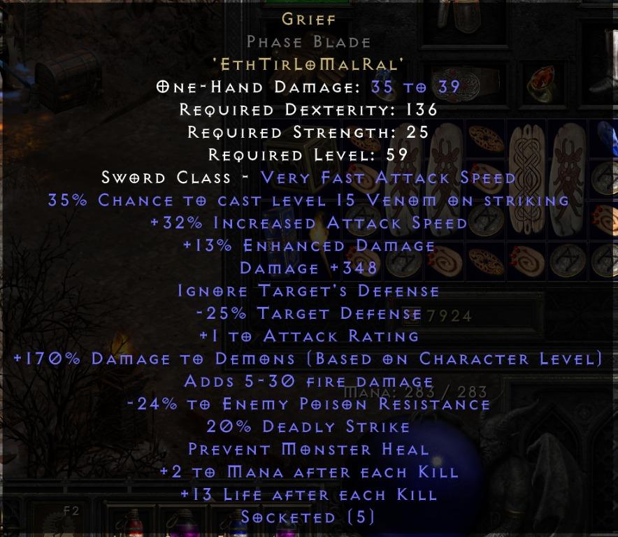 Diablo 2 Rune Infinity _ Infinity: Weapon Rune Word – AIVW
