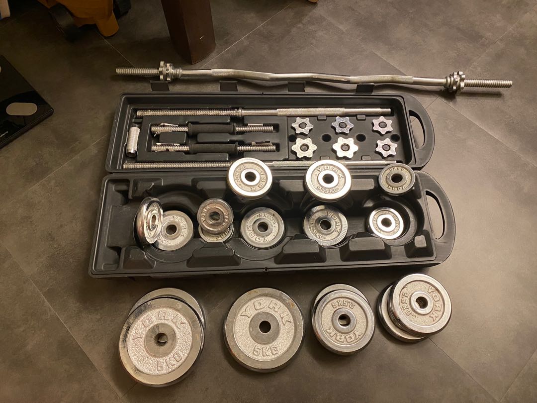 Dumbbell Set, weights, long bar, Sports Equipment, Exercise & Fitness