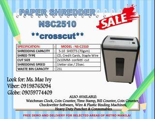 ELECTRONIC PAPER SHREDDER CROSSCUT - NSC2510