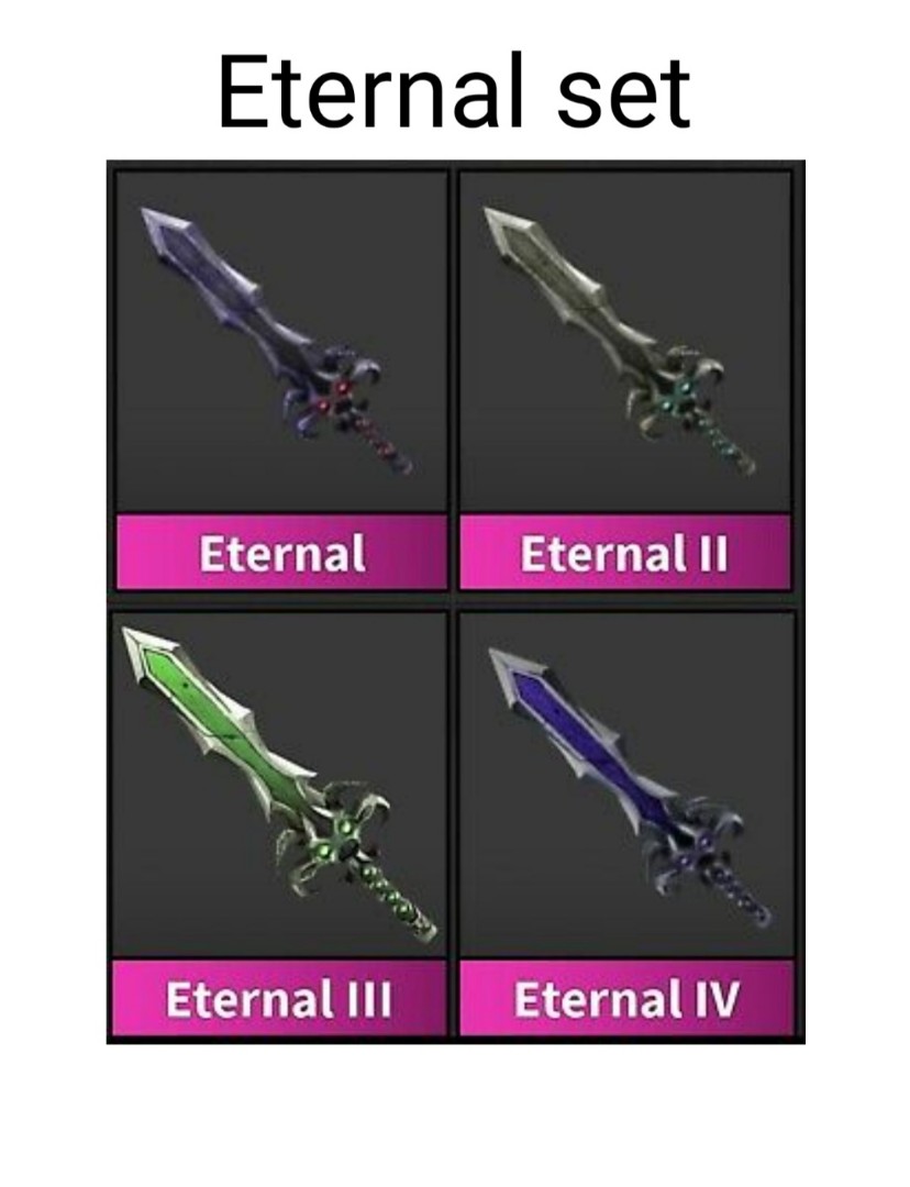 ETERNAL SET (5 KNIVES TOTAL)🔥💙🖤LIGHTNING FAST DELIVERY🔥💙🖤MM2 ROBLOX  GODLY