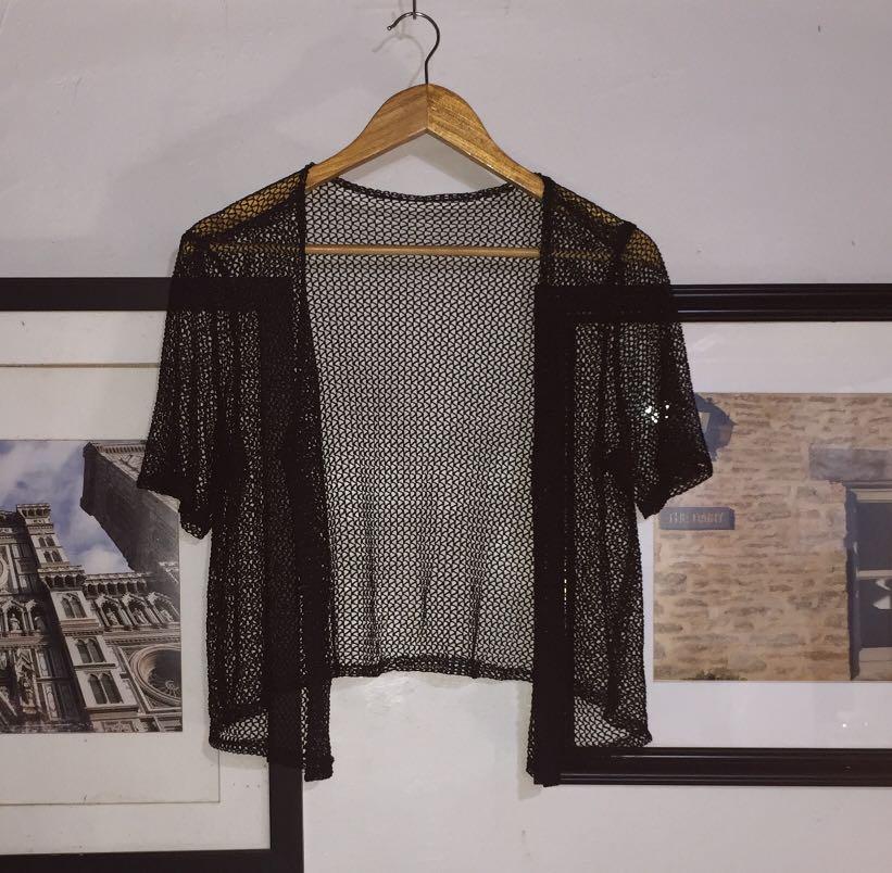 fishnet cardigan