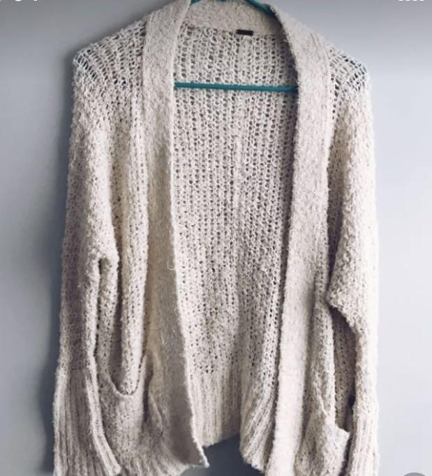 Free People fuzzy cardigan Carousell
