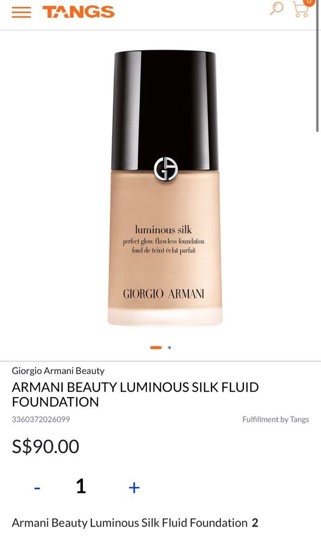 Giorgio Armani Luminous Silk Foundation Shade 2, Beauty & Personal Care,  Face, Makeup on Carousell