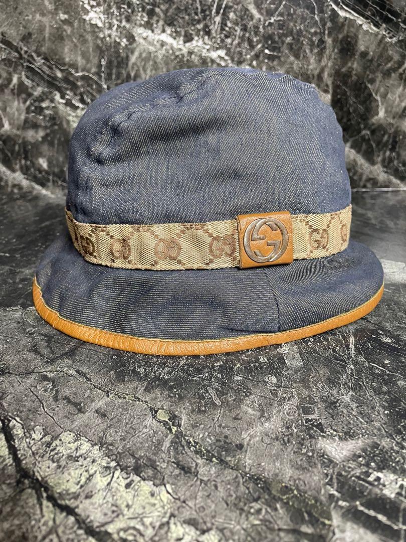 Gucci bucket hat leather, Fesyen Pria 
