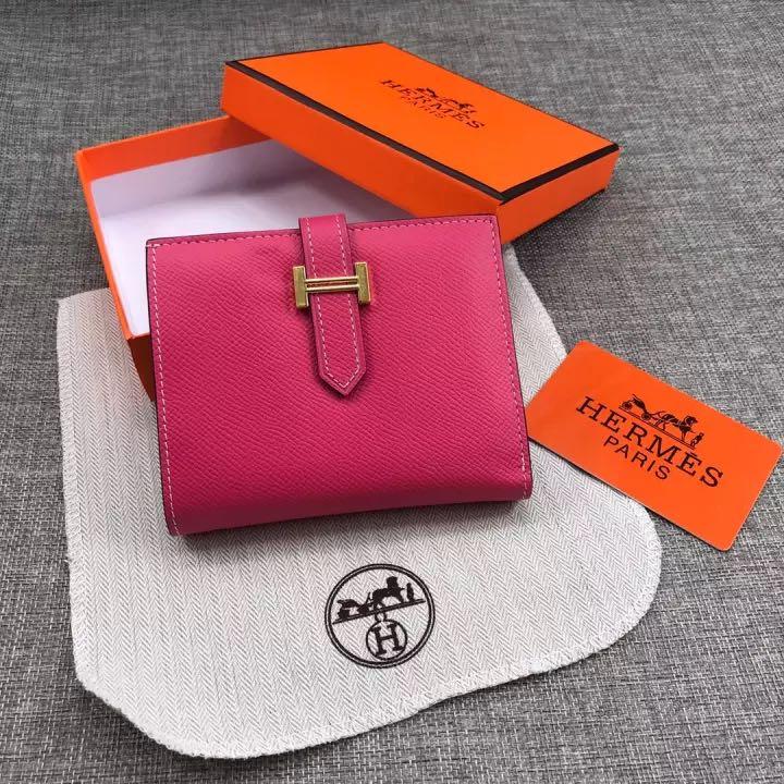 Hermes Rose Confetti Pink Bearn Compact Card-Holder Wallet Case Perfec -  Chicjoy