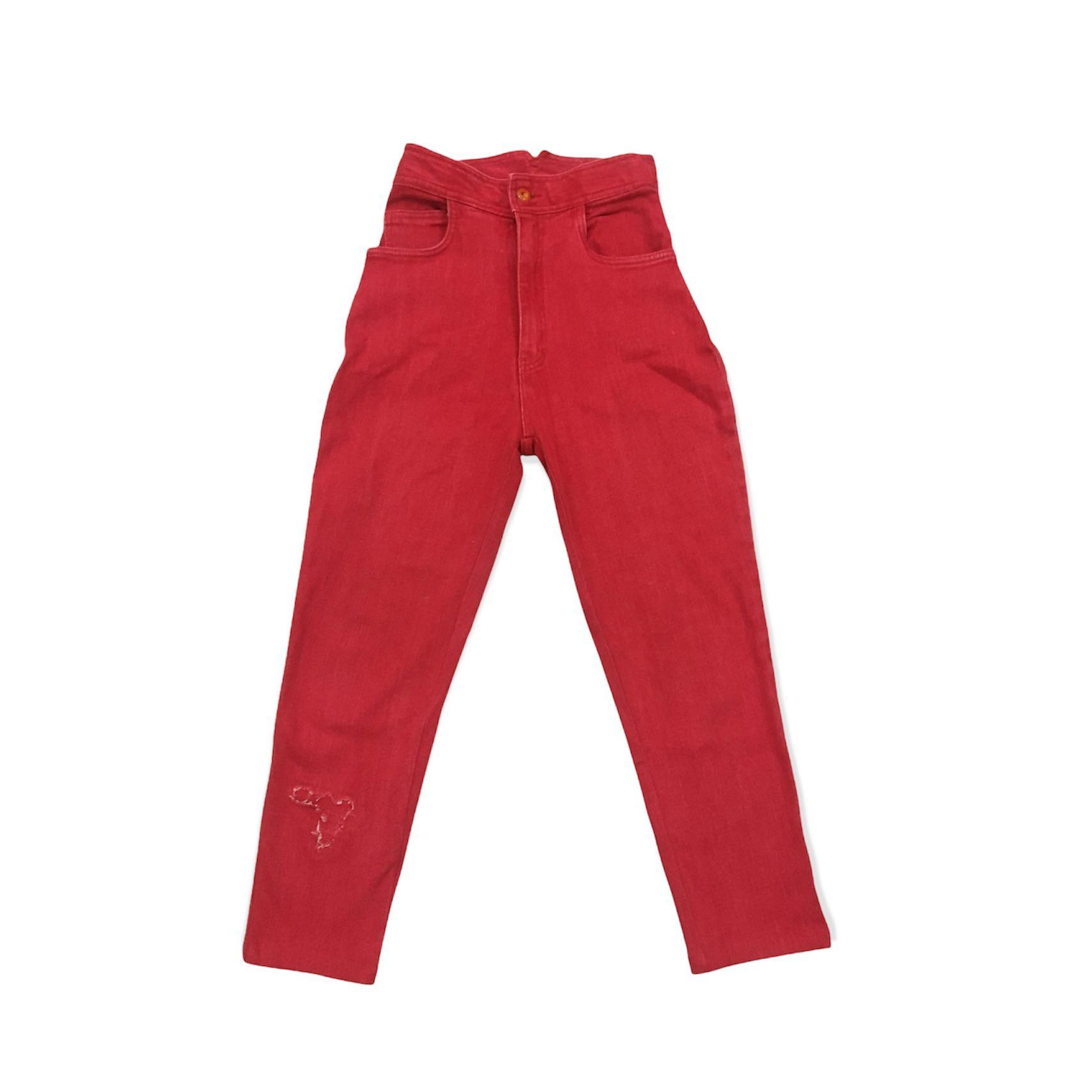 Highwaist Red Jeans / Jeans Highwaist 
