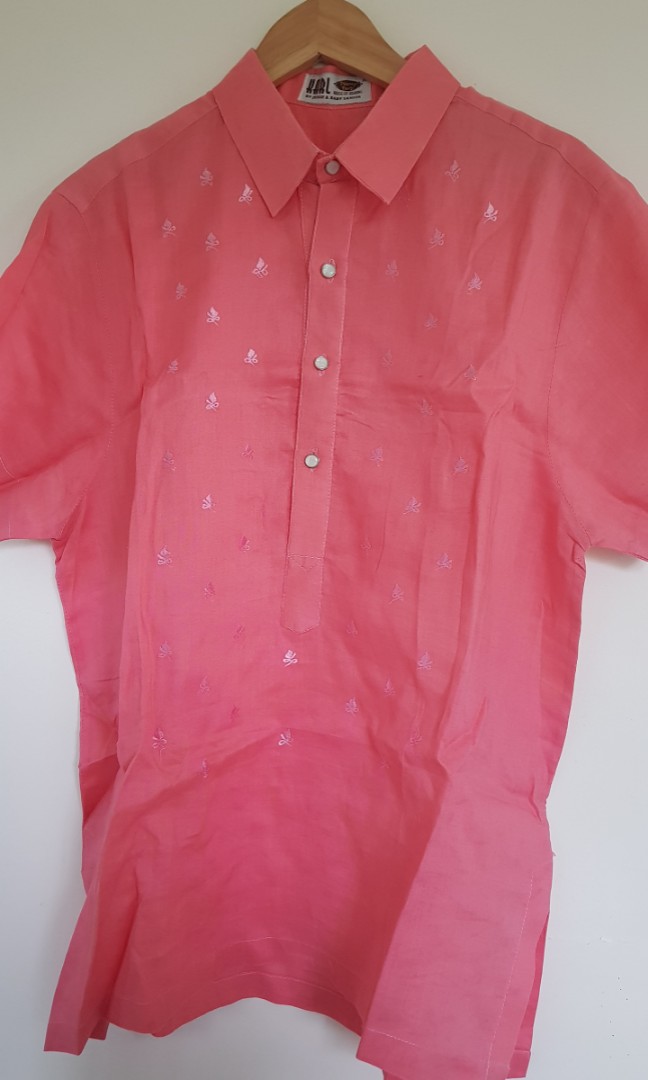 Hot pink barong, Men's Fashion, Tops & Sets, Formal Shirts on Carousell