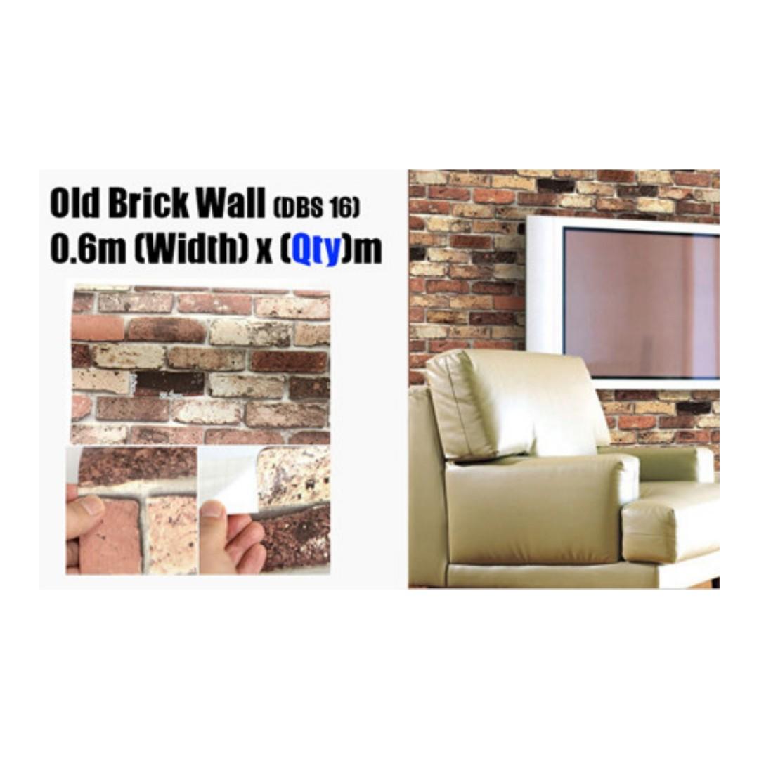 KOREAN Brick Design Wallsheet Collection, Furniture &amp; Home Living, Home ...
