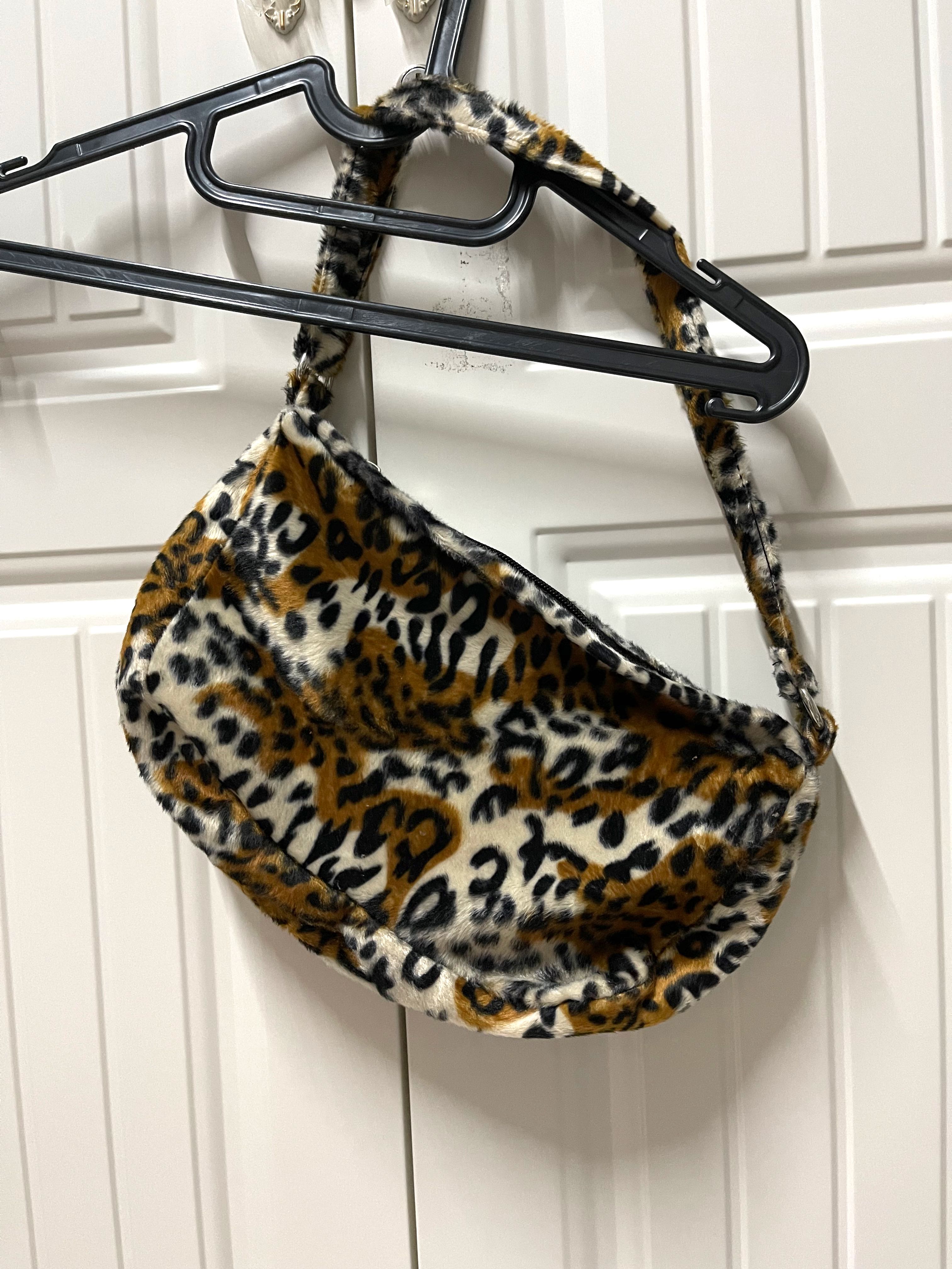 leopard fur backpack
