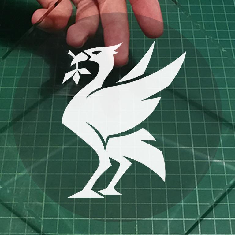 Liverpool Football Club / LFC . White Liverbird on transparent Static
