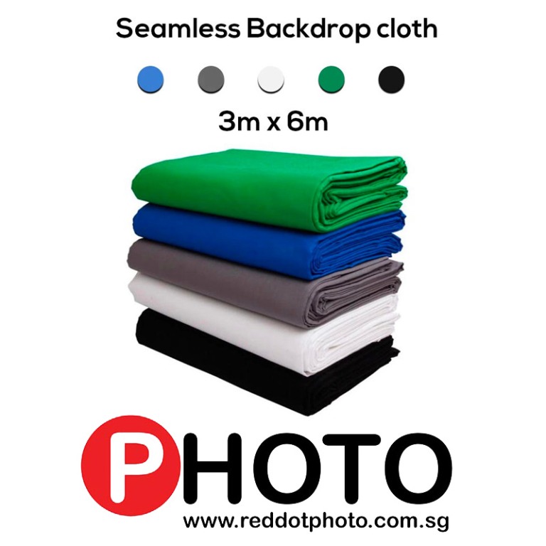 Lumia Background Muslin Cloth Backdrop 3m x 6m 3m x 3m (Black / Blue ...