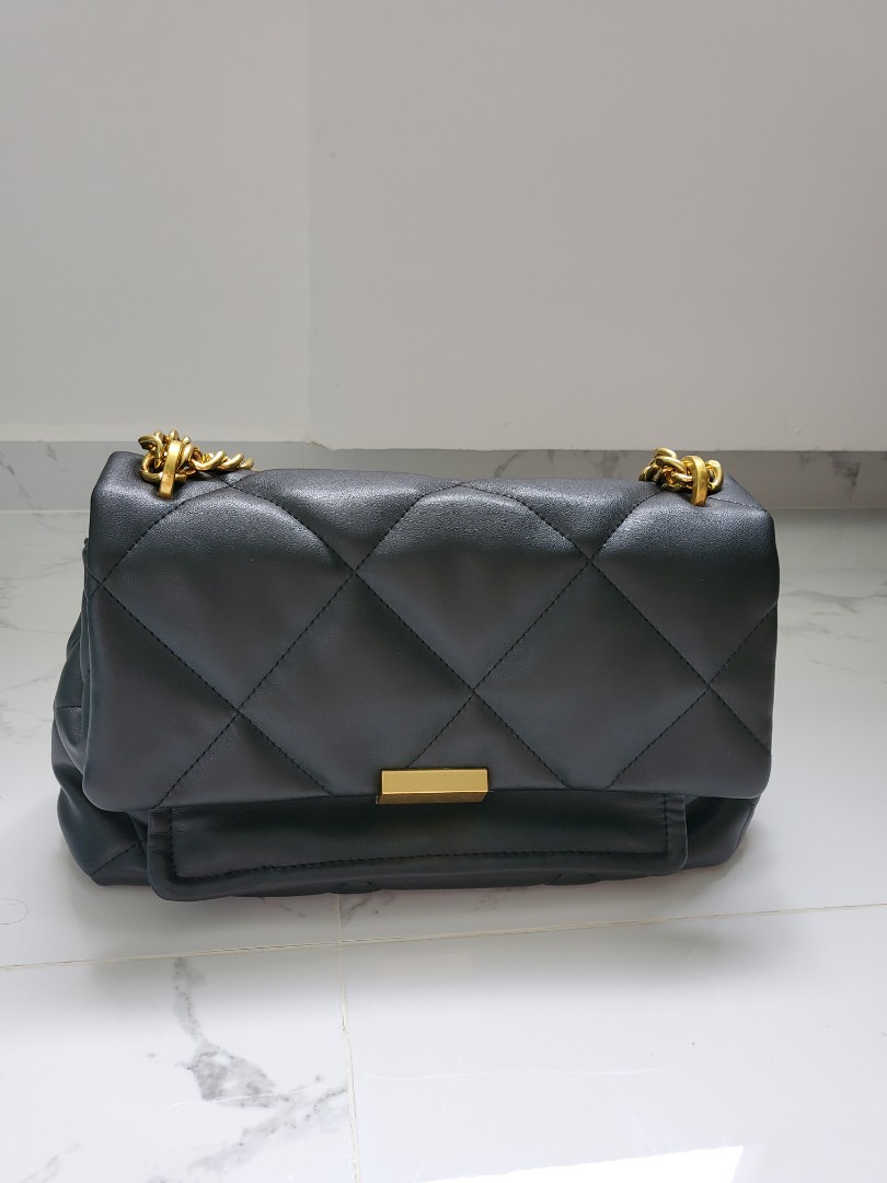 Quilted chain clearance bag mango