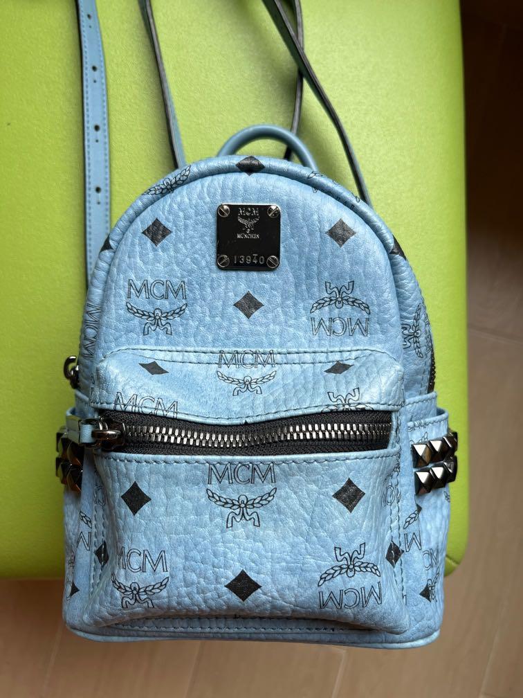 MCM Backpack mini baby blue Carousell