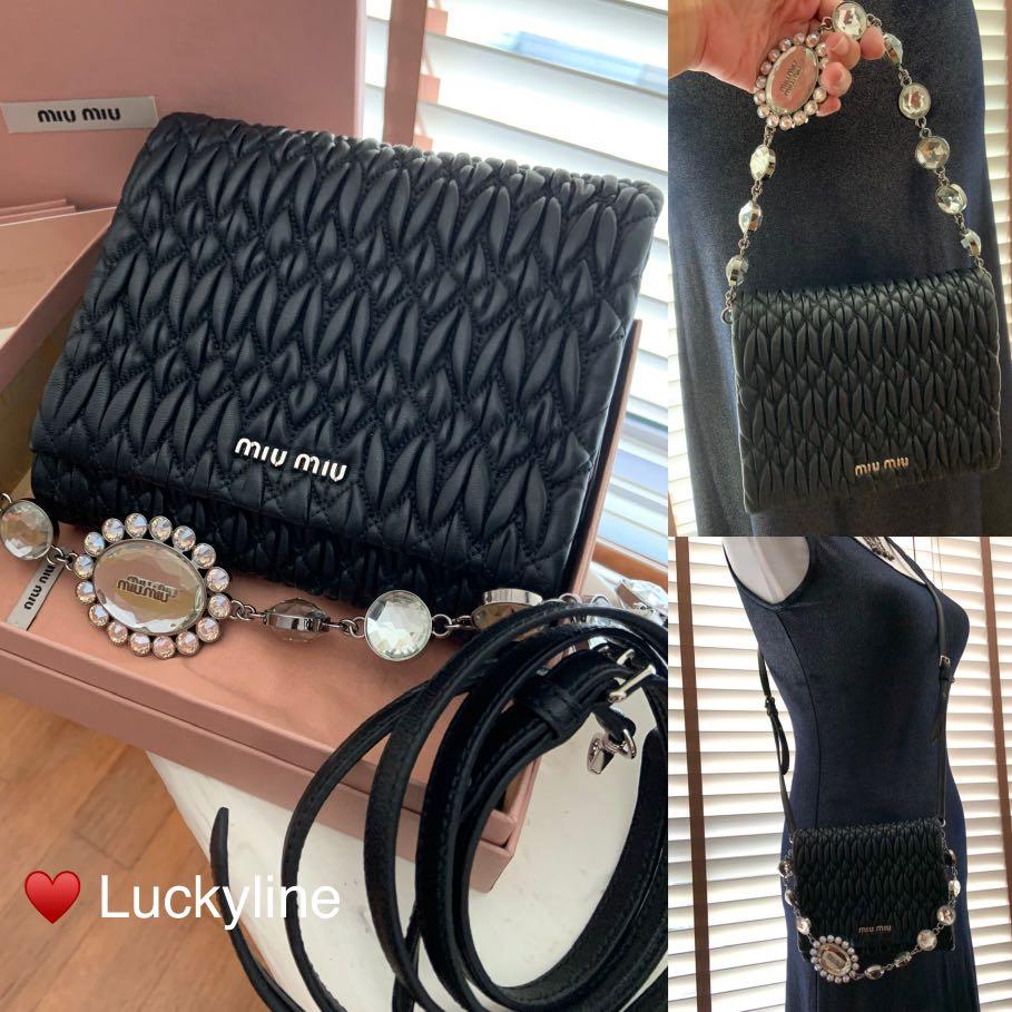 Authentic Miu Miu Vitello shine bow small shoulder bag, Luxury, Bags &  Wallets on Carousell
