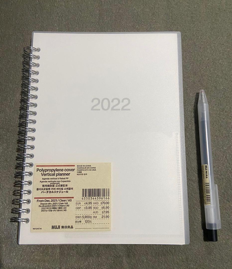 Muji Vertical Planner 2022 with pen, Hobbies & Toys, Stationary & Craft