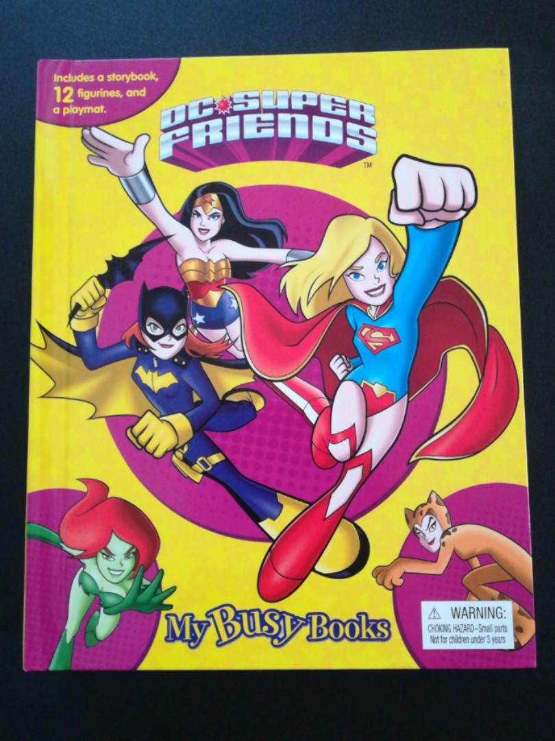 DC Super Friends Girls My Busy Book 12 Character Figures & Playmat Supergirl 