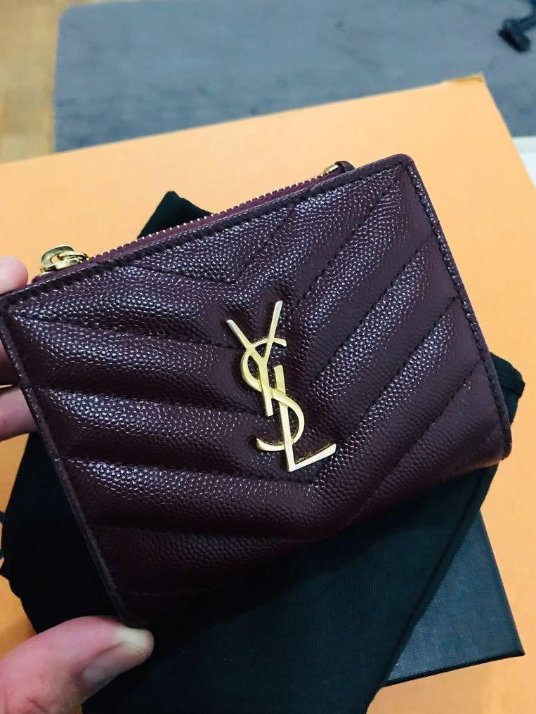Ysl monogram on sale bifold wallet