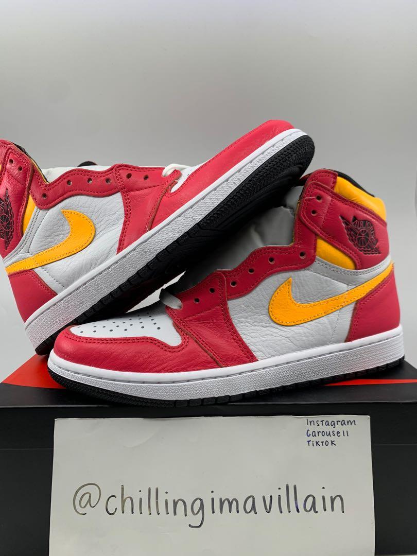 Nike Air Jordan 1 Jordans One AJ1 Light Fusion Red OG Retro High White Laser Orange Black