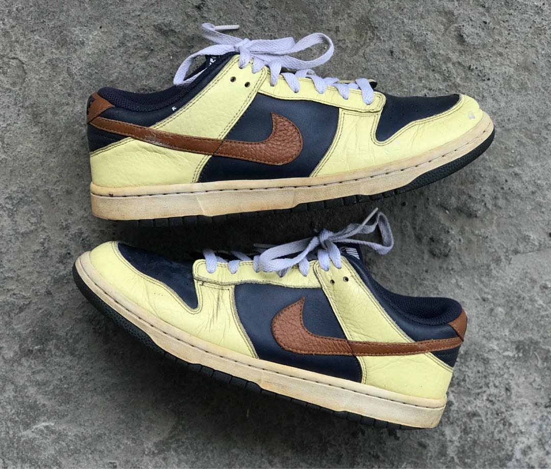 navy and yellow dunk low