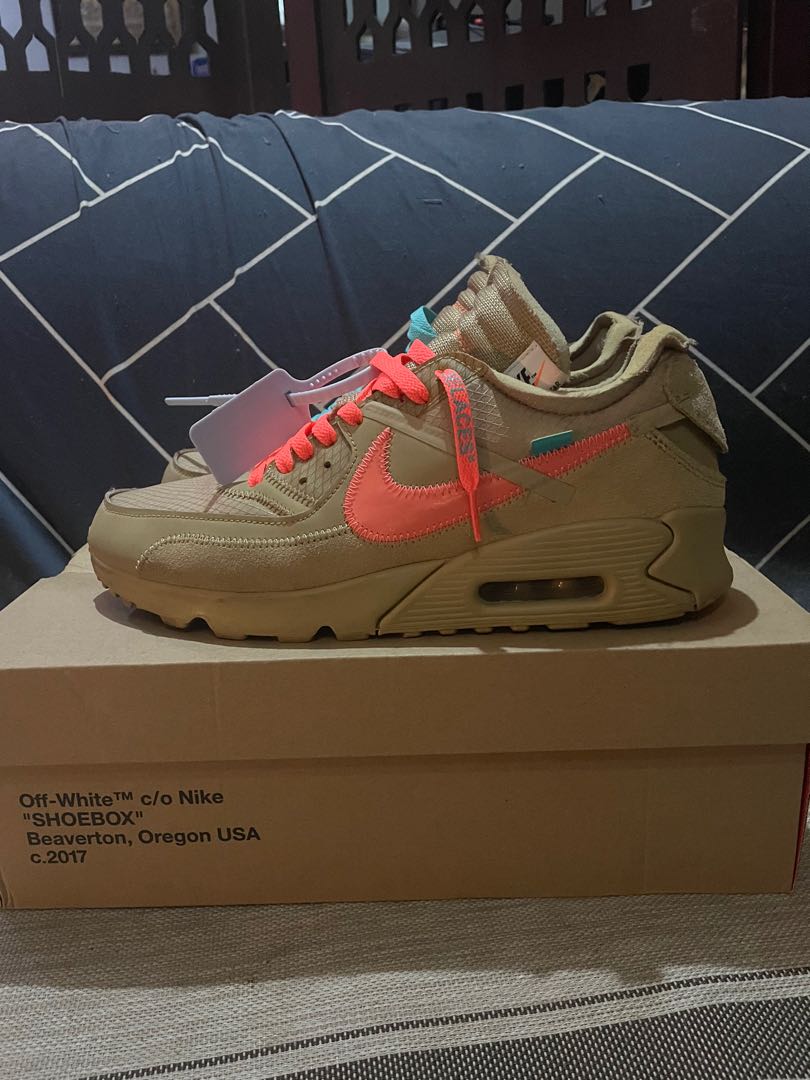 Air max 90 off white desert ore laces top