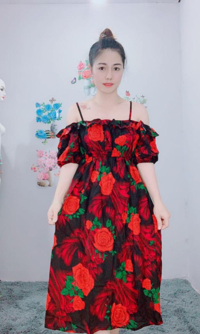 Offshoulder Dress Batik