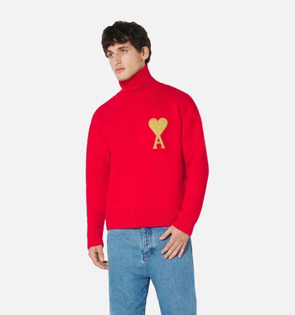 右腕背後部分→スレAMI DE COEUR LUREX FUNNEL NECK SWEATER