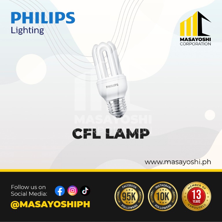 Philips CFL Lamp 11W E27 3000K Model LPHILMP00083 Lamp Bulb