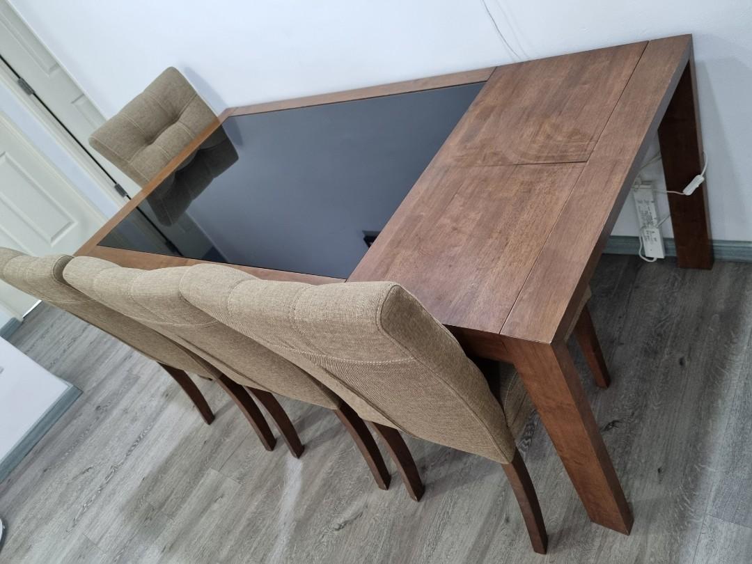 Picket and Rail Extendable Dining Table, Furniture & Home Living