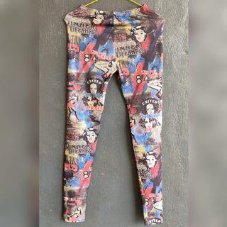 Preloved Legging Motif Remaja Dewasa Small Jersey Abstrak Celana Panjang