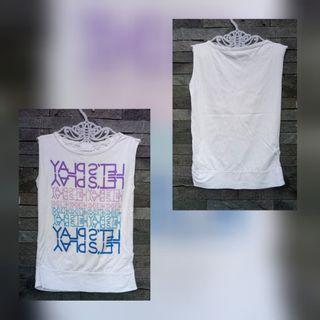 Preloved Tops BW Broken White Sleeveless Lekbong Baju Santai Rumah Home Putih Tulang