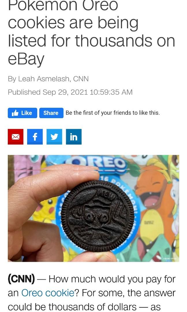Pokémon Mew Oreos Are Selling For Thousands Of Dollars On