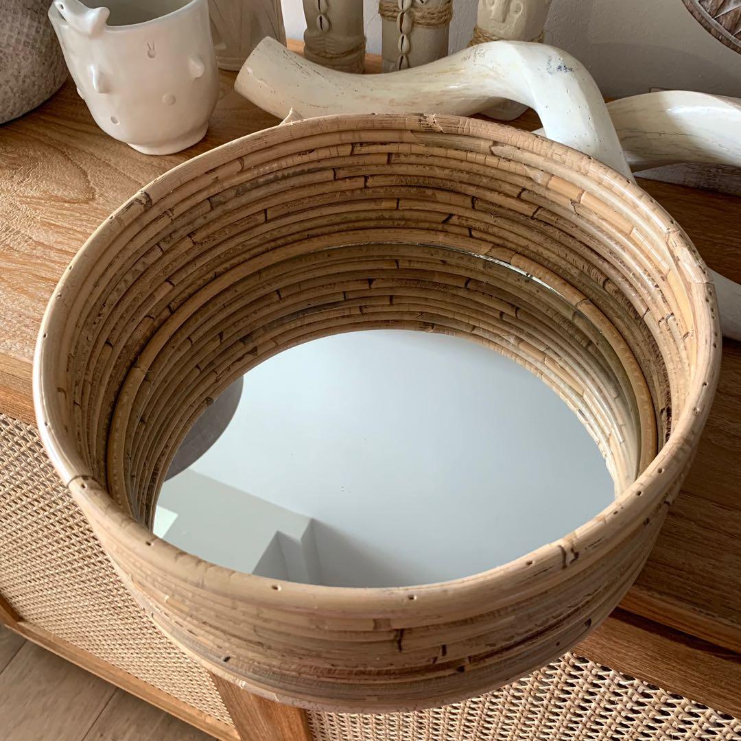 Rattan Circle Mirror Tray Furniture Home Living Home Decor