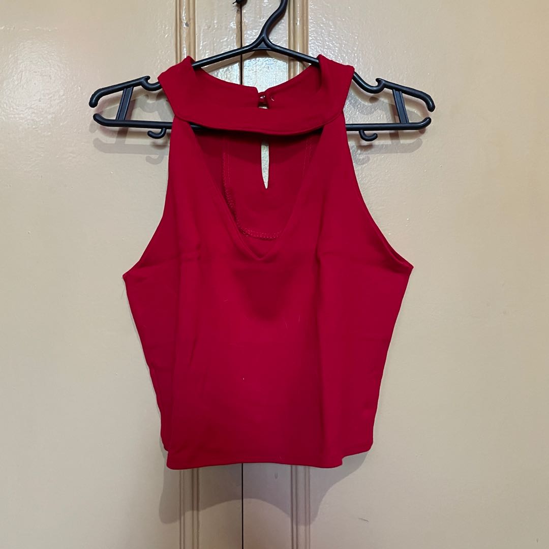 Red Halter Top, Women's Fashion, Tops 