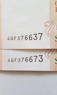 Reverse number $100 ×2 pcs