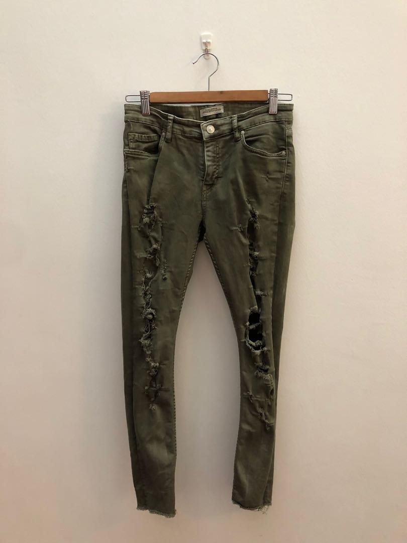 Army discount ripped jeans