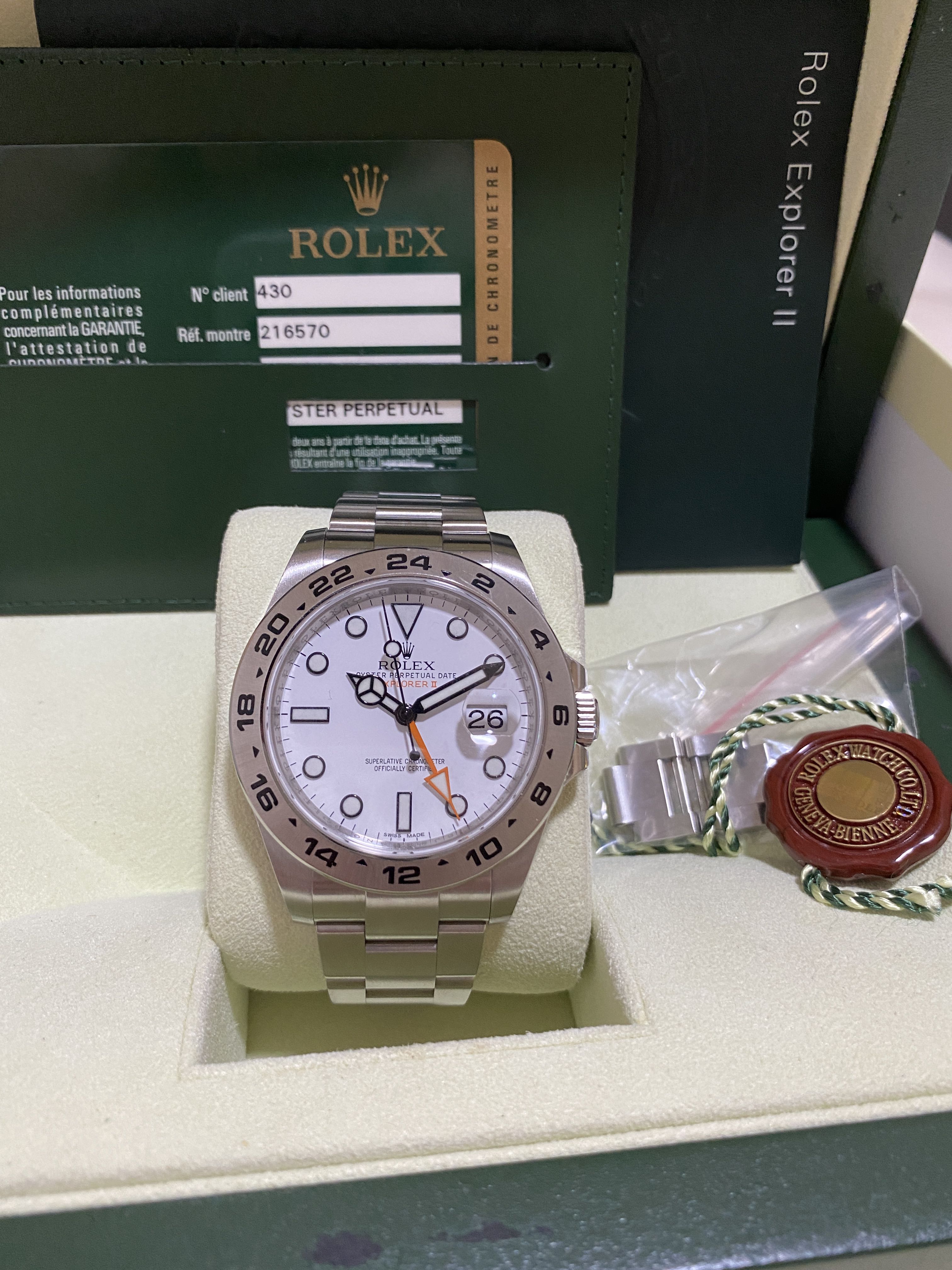 💯Rolex Explorer II 216570 Polar, Luxury 