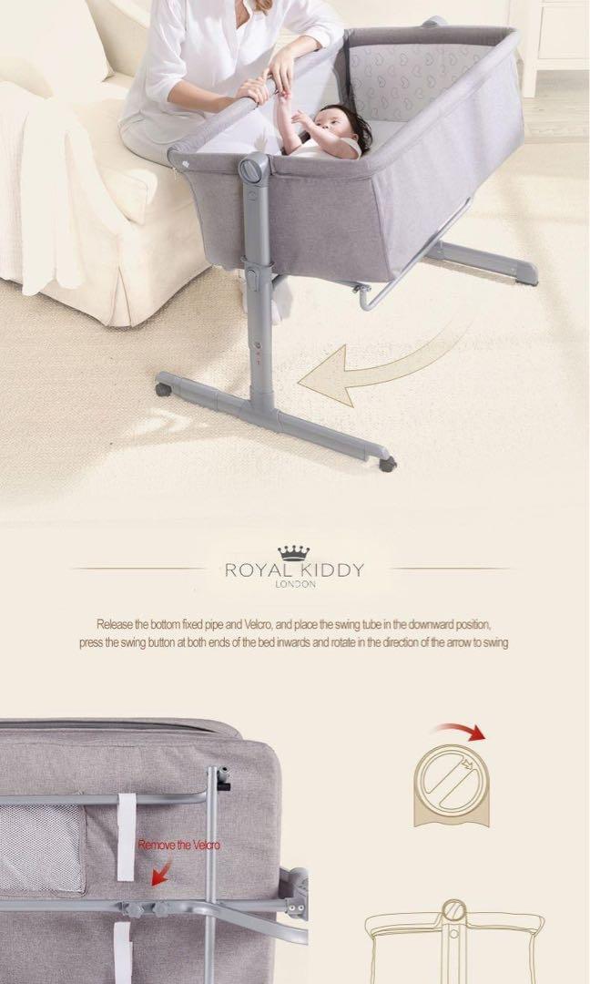 Royal kiddy bedside cot best sale
