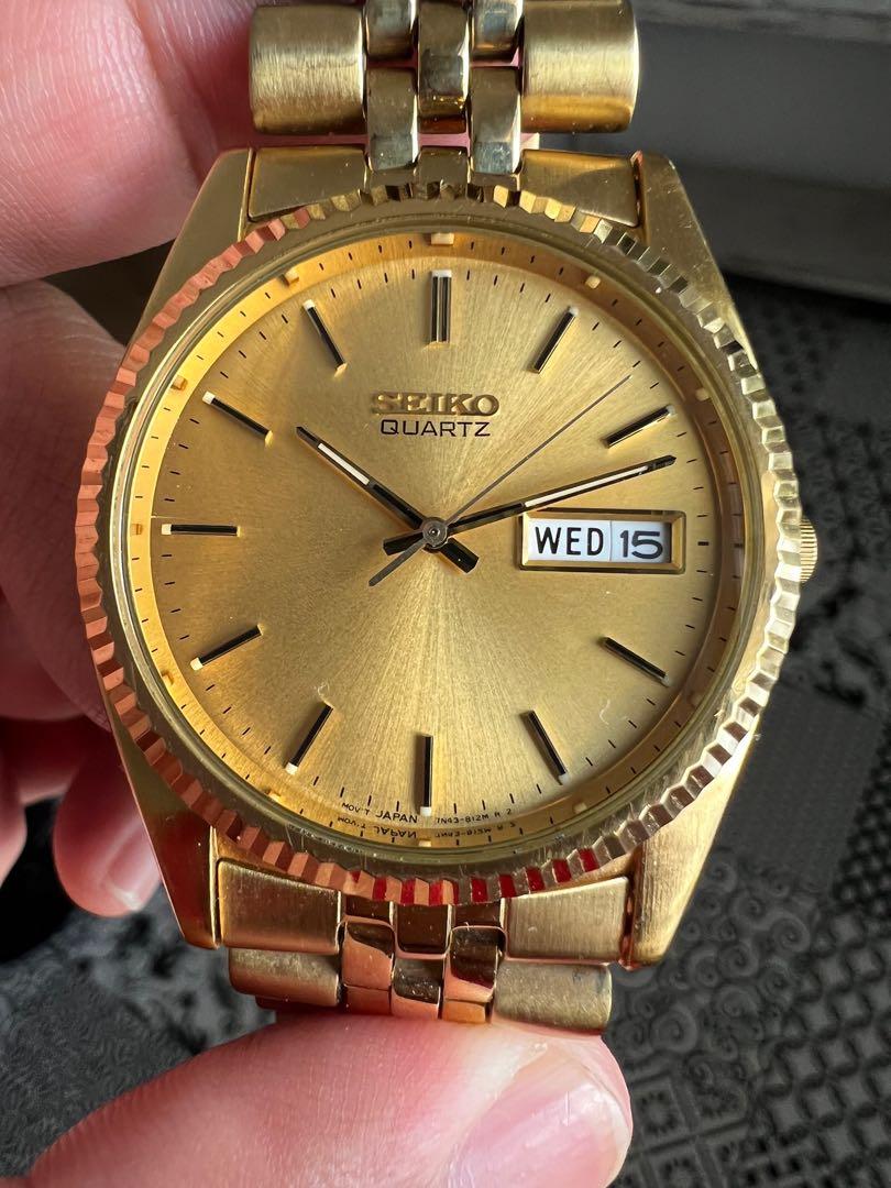 Seiko Vintage Gold Datejust 7N43-8111, Men's Fashion, Watches &  Accessories, Watches on Carousell