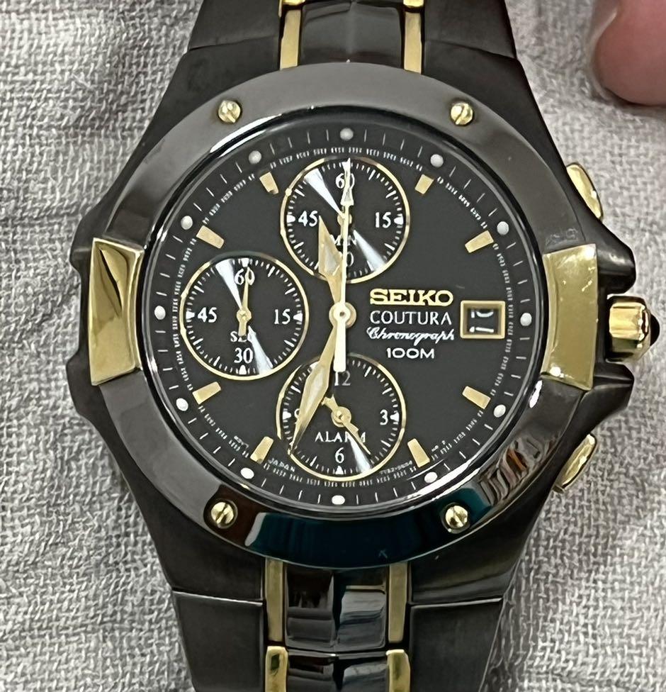 Seiko Watch coutura chronograph 100M 7T62-0FA0, Luxury, Watches on Carousell