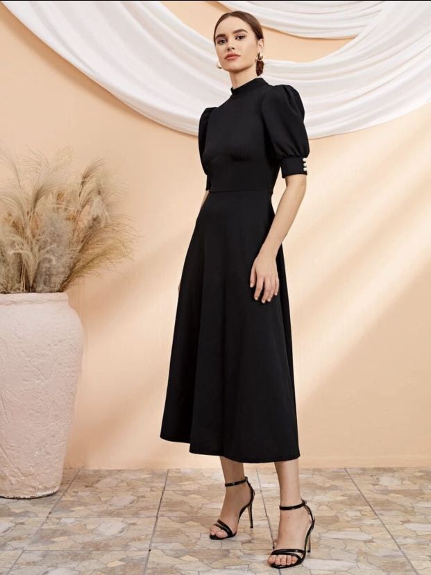 Shein black gown hot sale