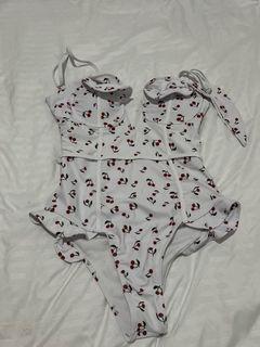 SHEIN One-piece Cherry White