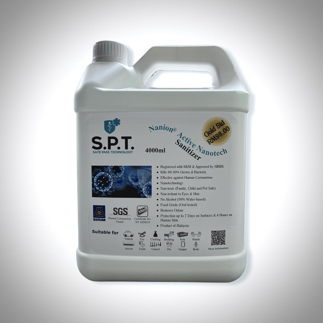 S.P.T. Disinfection liquid ( KKM APPROVAL ) 4L, Health & Nutrition