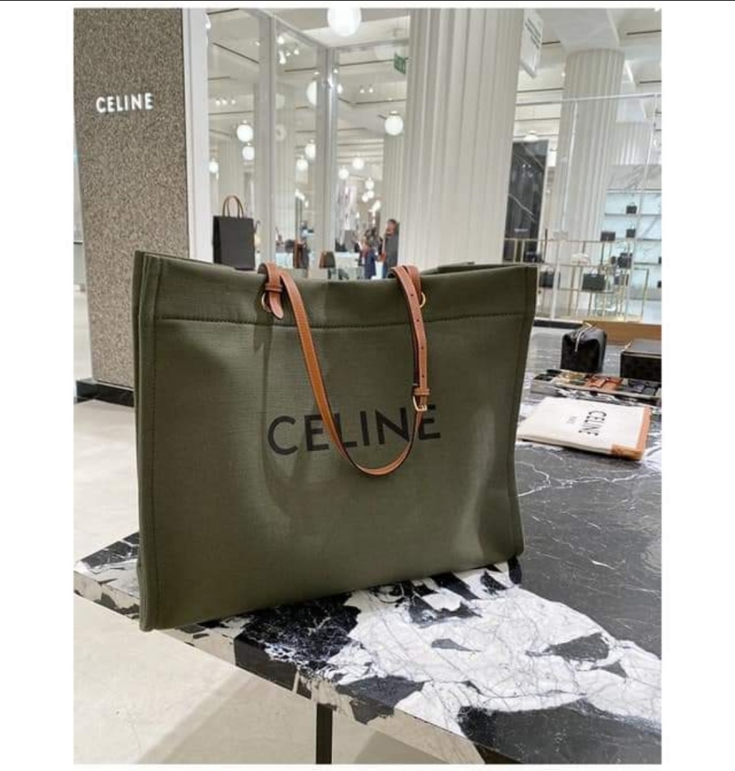 Squared Cabas Celine In Textile With Celine Print And Calfskin