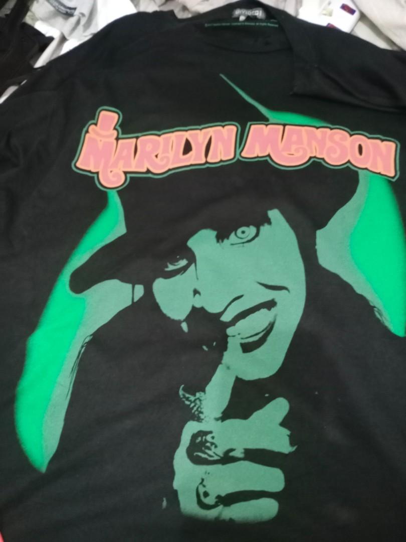 XL Band marylin manson h m distressed look t shirt