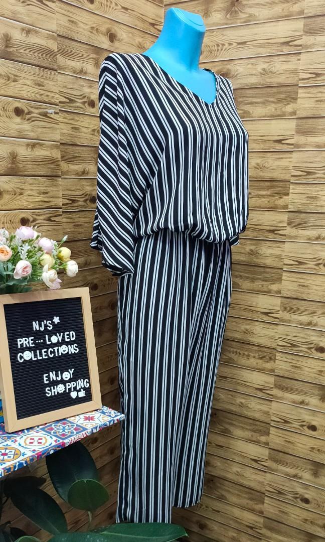 TACERA Black White Striped Jumpsuit Women s Fashion Dresses