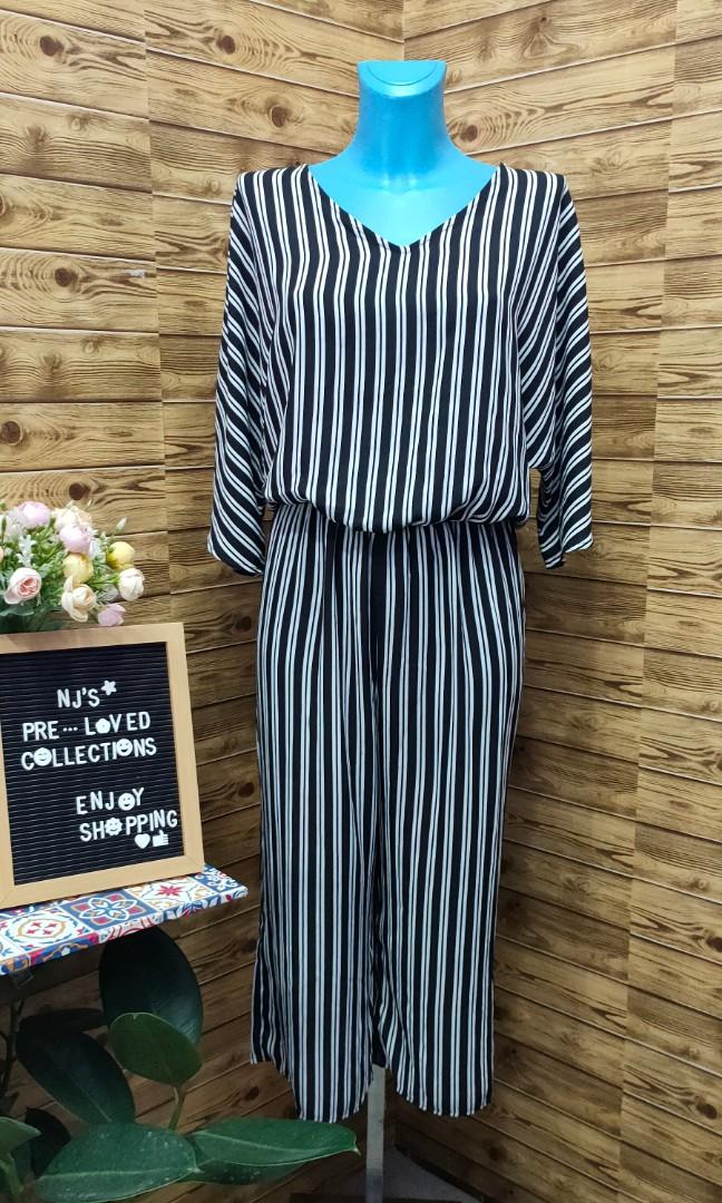 TACERA Black White Striped Jumpsuit Women s Fashion Dresses